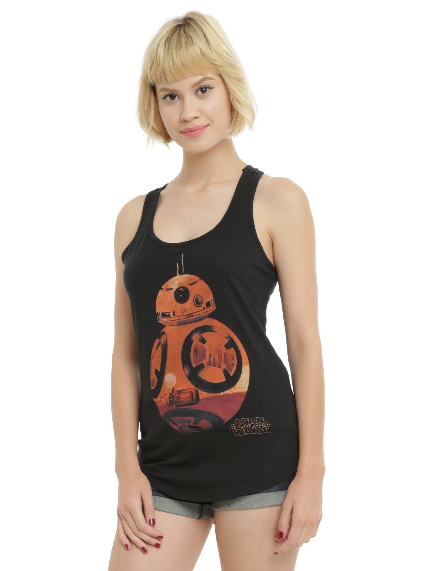 Star Wars: The Force Awakens BB-8 Silhouette Fill Girls Tank Top, BLACK, hi-res