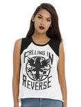 Falling In Reverse Crest Logo Girls Raglan Muscle Top, BLACK, hi-res