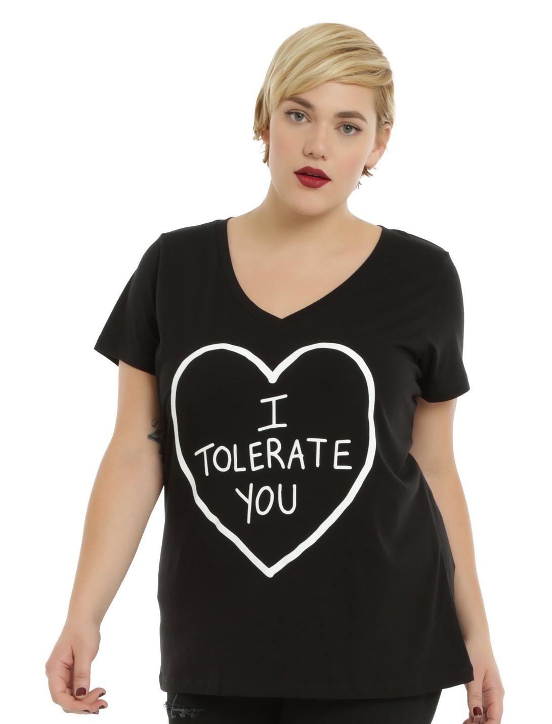 I Tolerate You Girls T-Shirt Plus Size, BLACK, hi-res