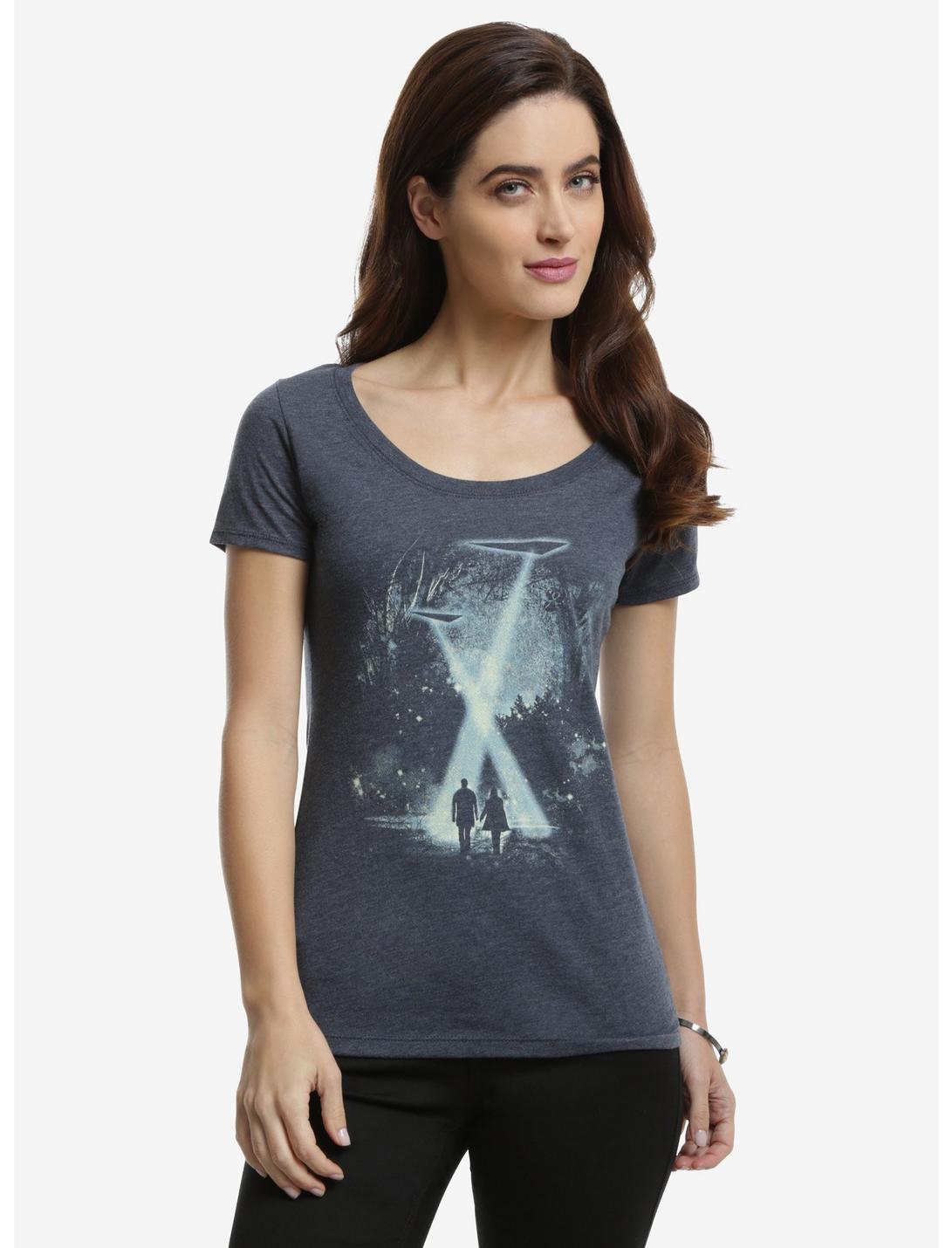 The X-Files Abduction Womens Tee, NAVY, hi-res