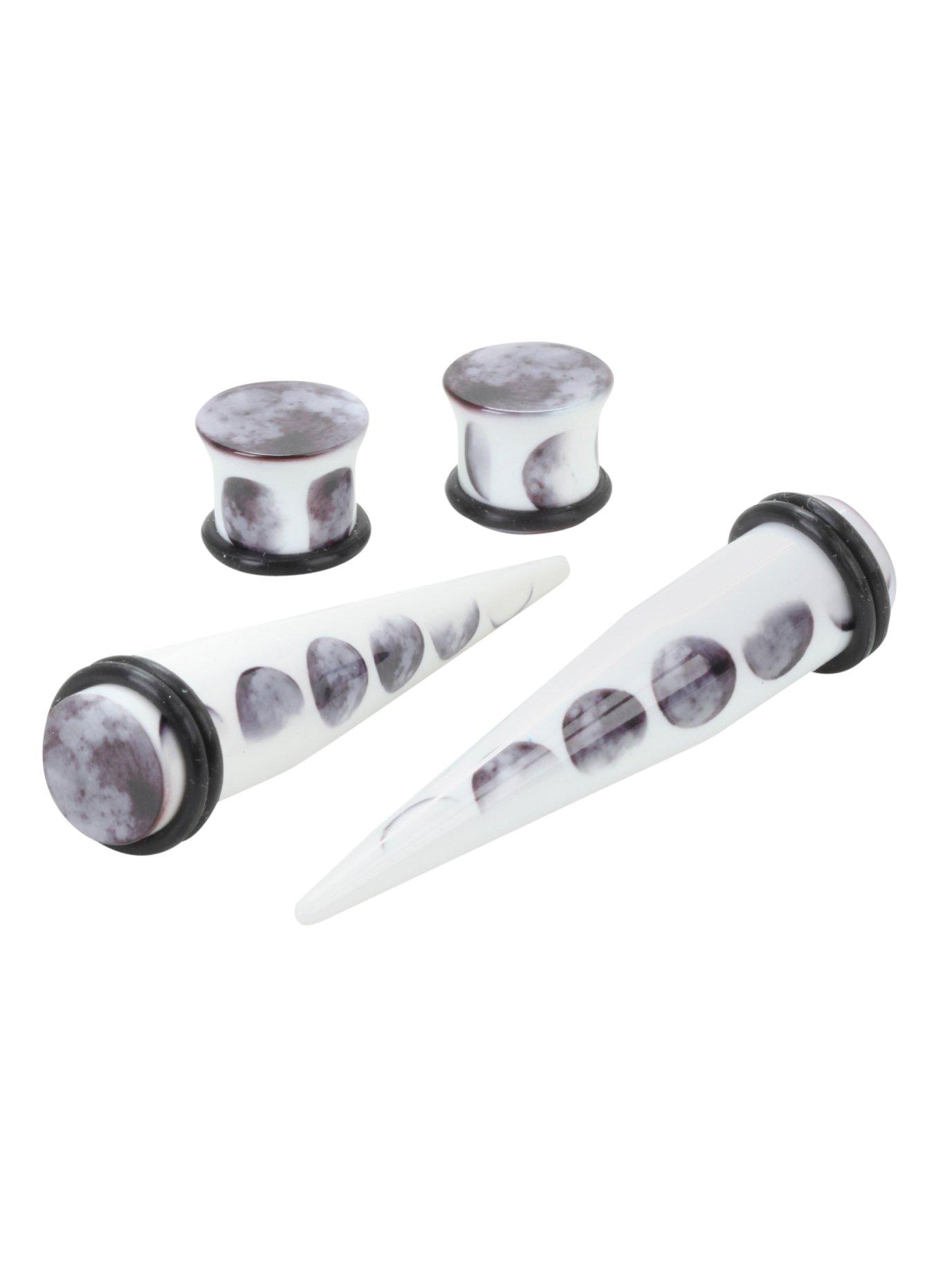 Acrylic Moon Phase Taper & Plug 4 Pack, , hi-res