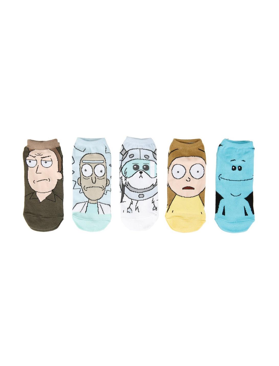 Rick And Morty Characters No-Show Socks 5 Pair, , hi-res