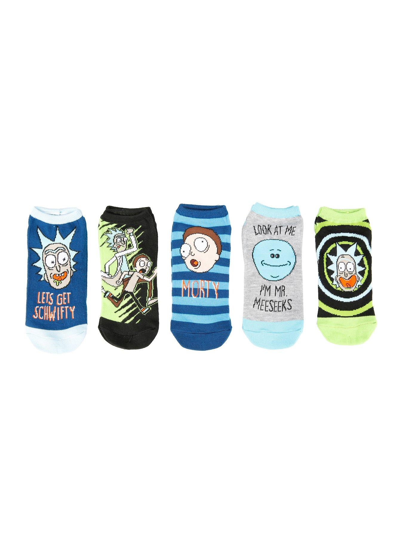 Rick And Morty Schwifty No-Show Socks 5 Pair, , hi-res