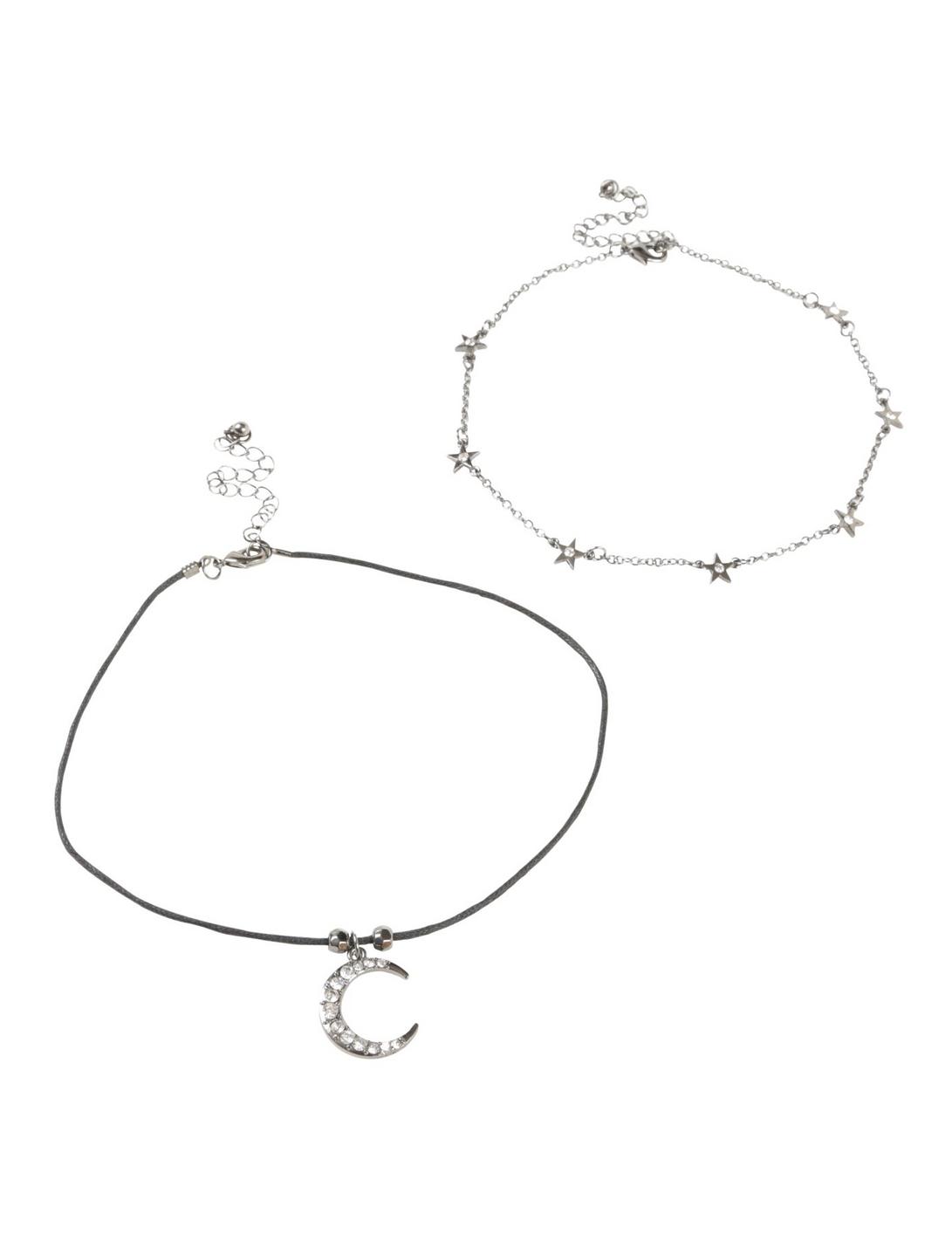 Blackheart Star Chain & Moon Cord Necklace Set, , hi-res