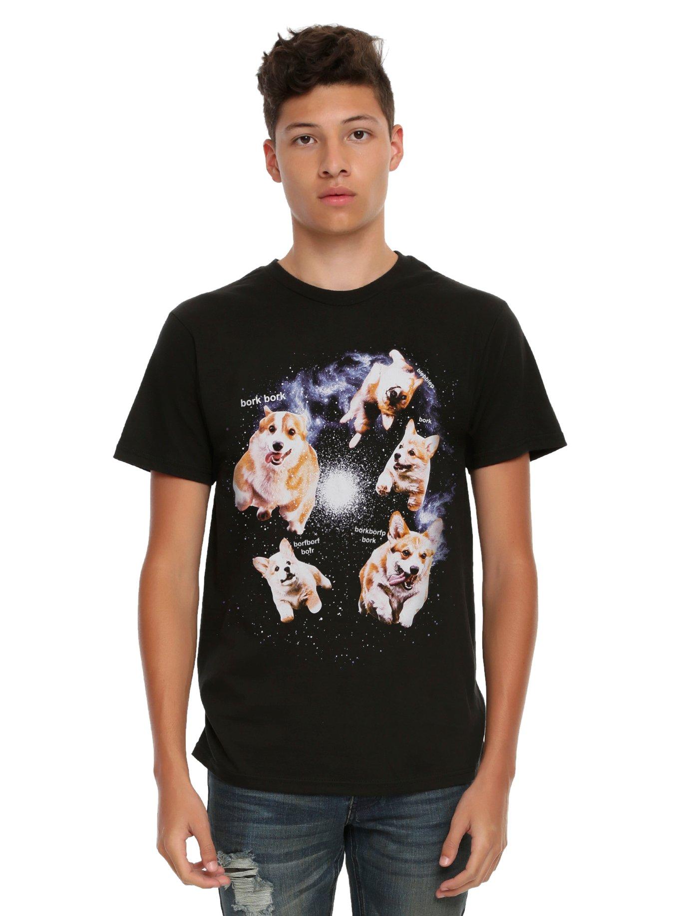 Corgis In Space Bork T-Shirt, BLACK, hi-res