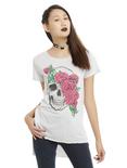 Skull Rose Headpiece Girls T-Shirt, LIGHT GRAY, hi-res