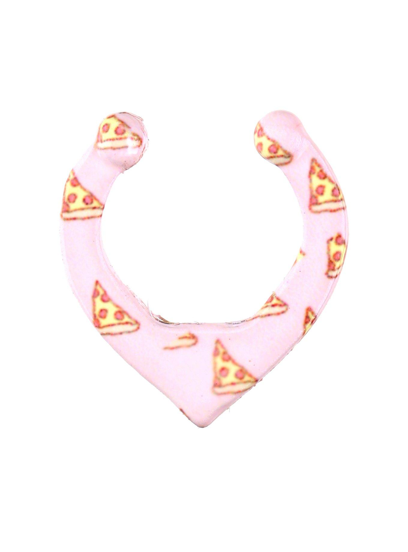 90s Pizza Faux Septum Ring, , hi-res