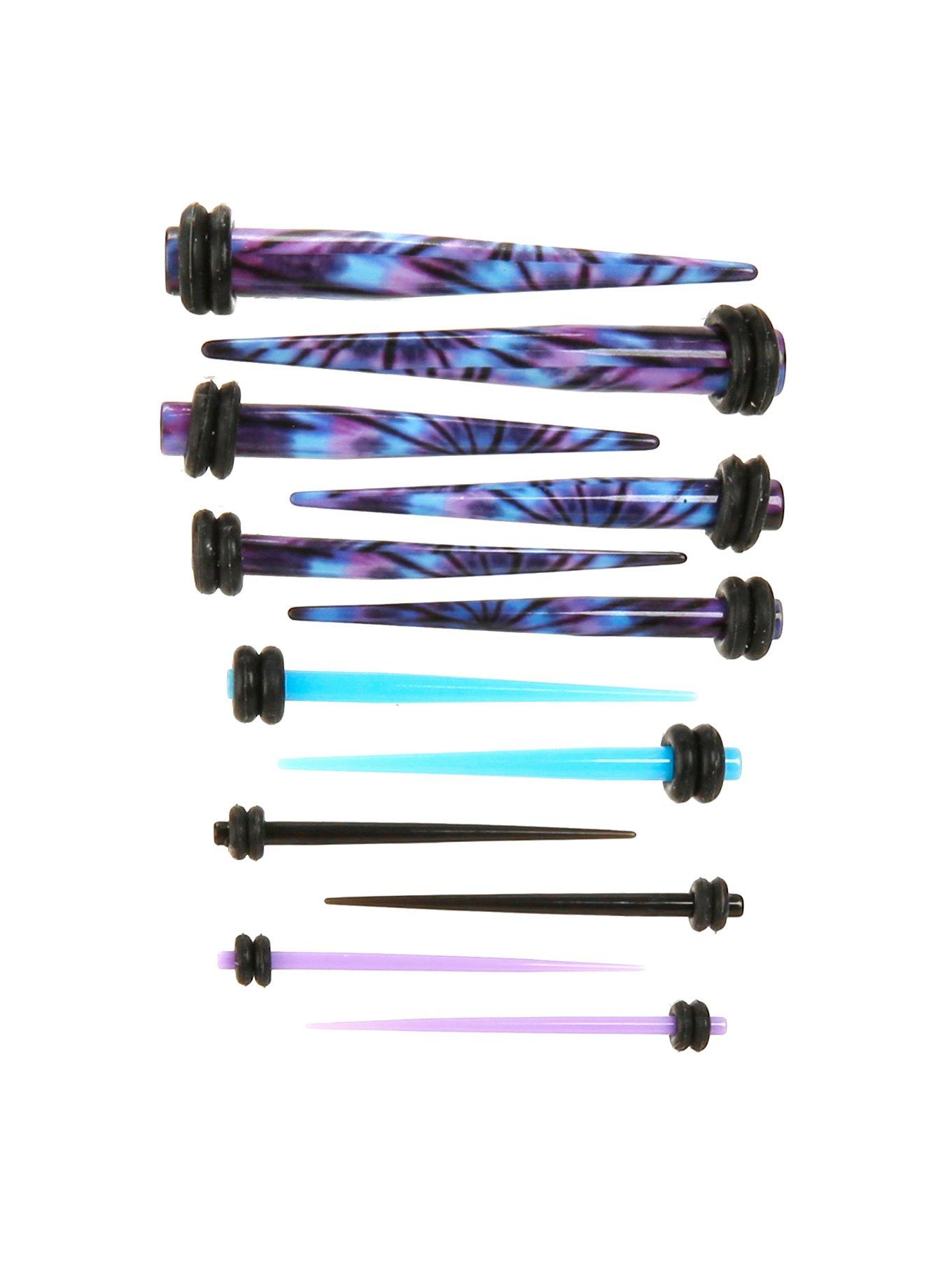 Blue & Purple Tie Dye Taper Kit 14G - 4G, , hi-res