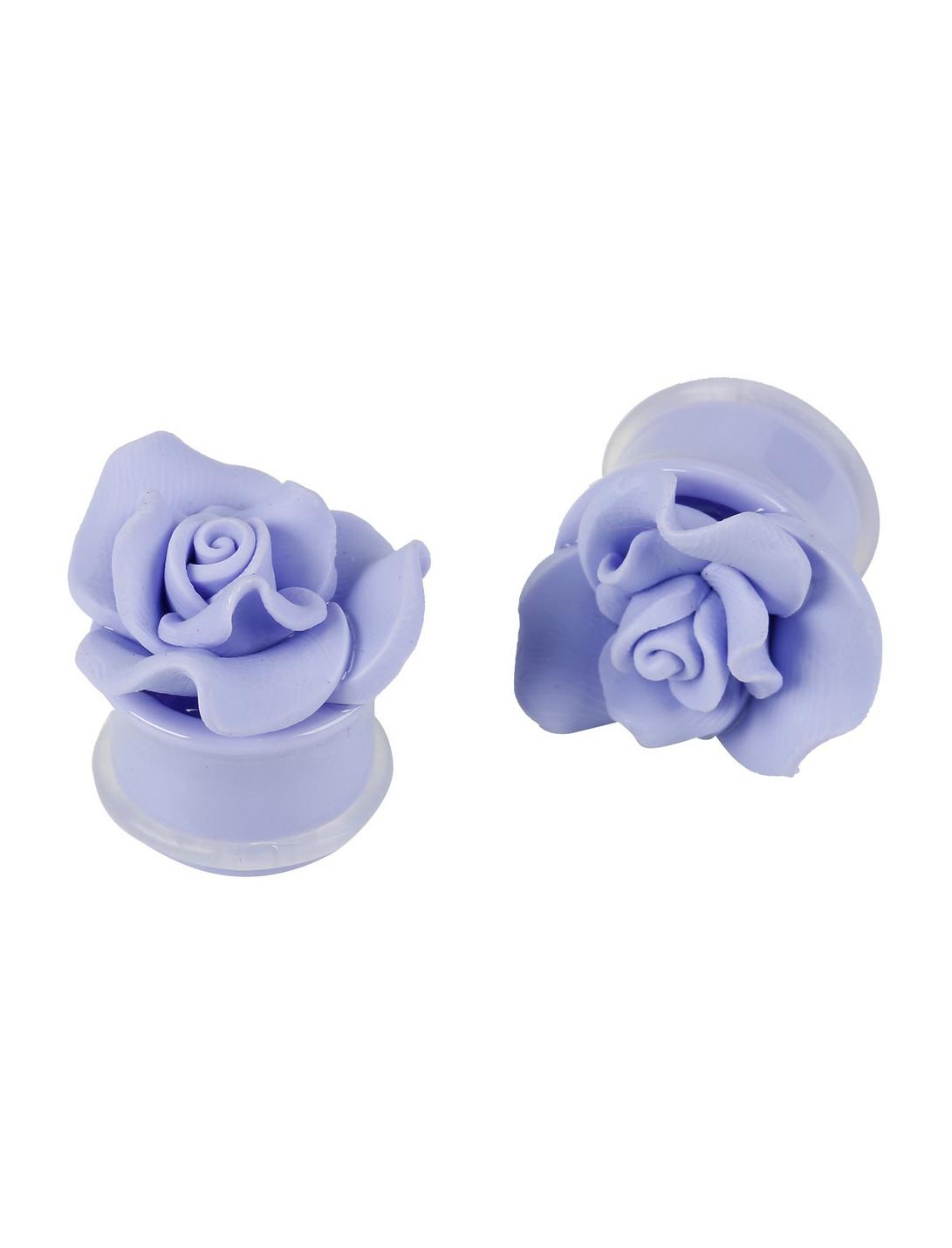 Acrylic Lavender 3D Rose Plug 2 Pack, PURPLE, hi-res