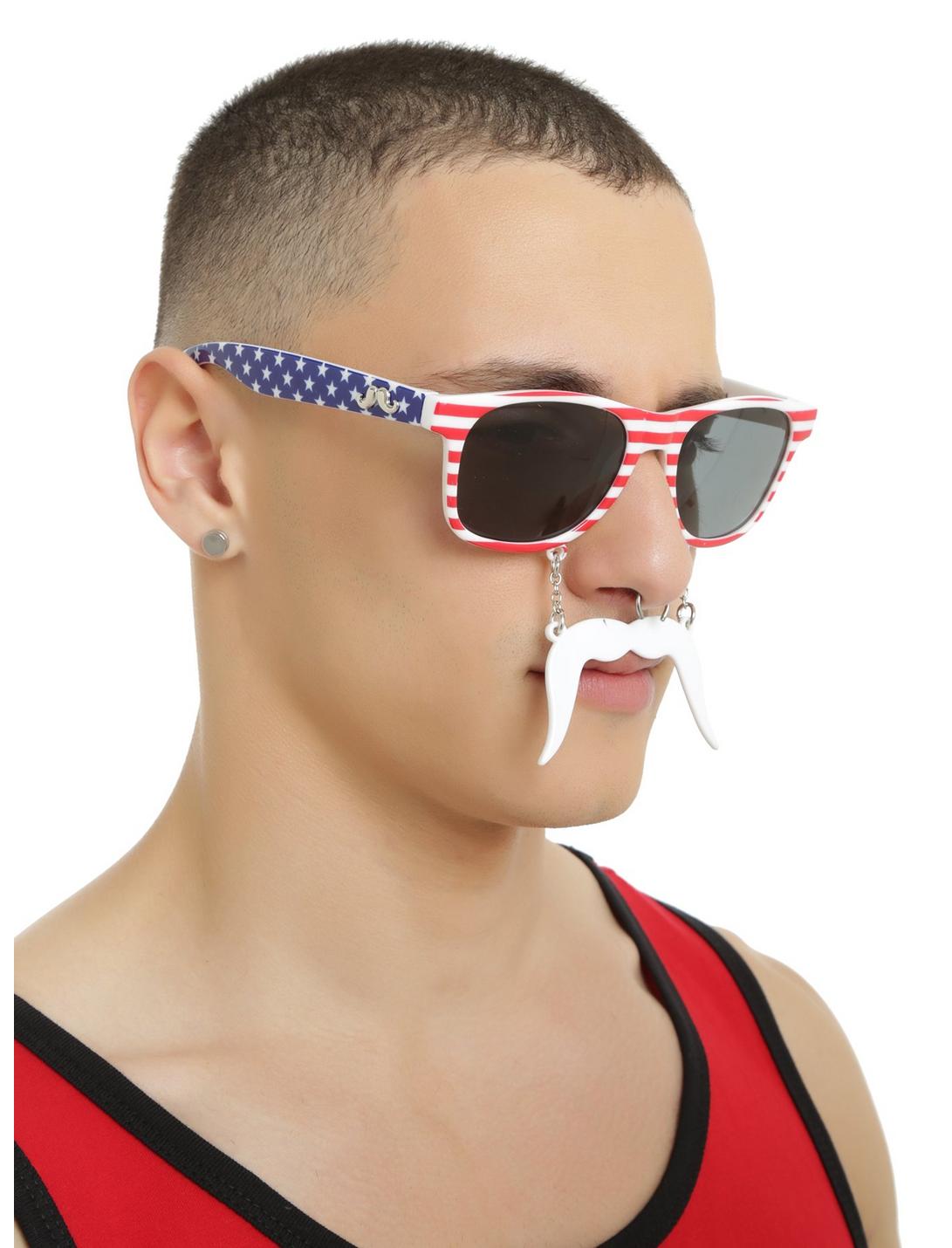 Patriot Stache Sun-Staches Sunglasses, , hi-res