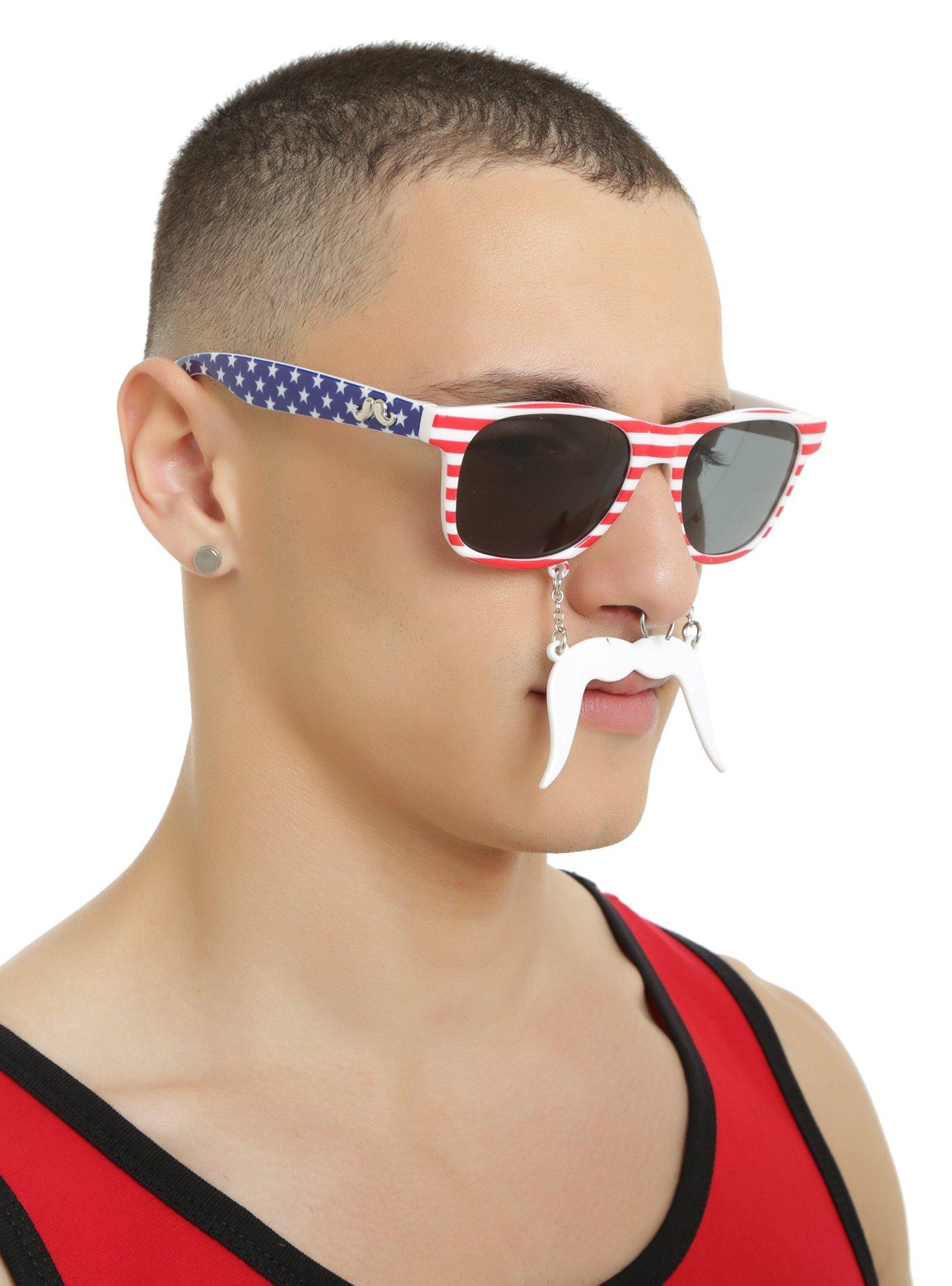 Patriot Stache Sun-Staches Sunglasses, , hi-res
