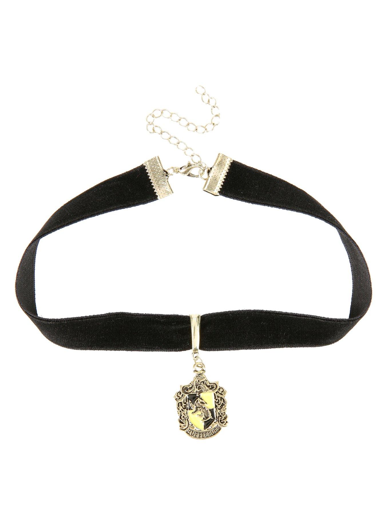 Harry Potter Hufflepuff Black Velvet Choker, , hi-res