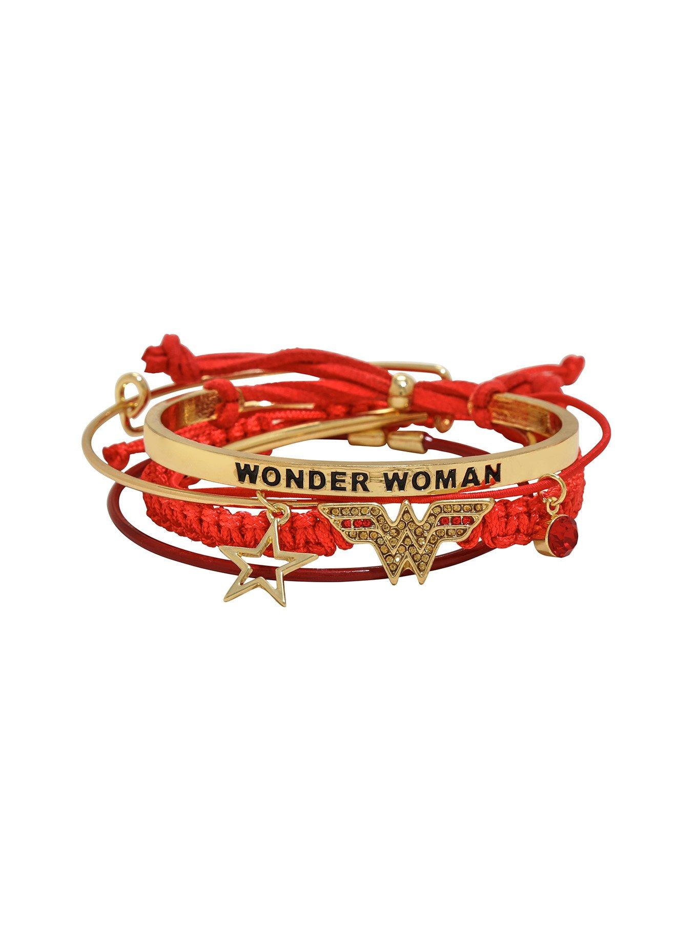DC Comics Wonder Woman Logo Bracelet Set, , hi-res