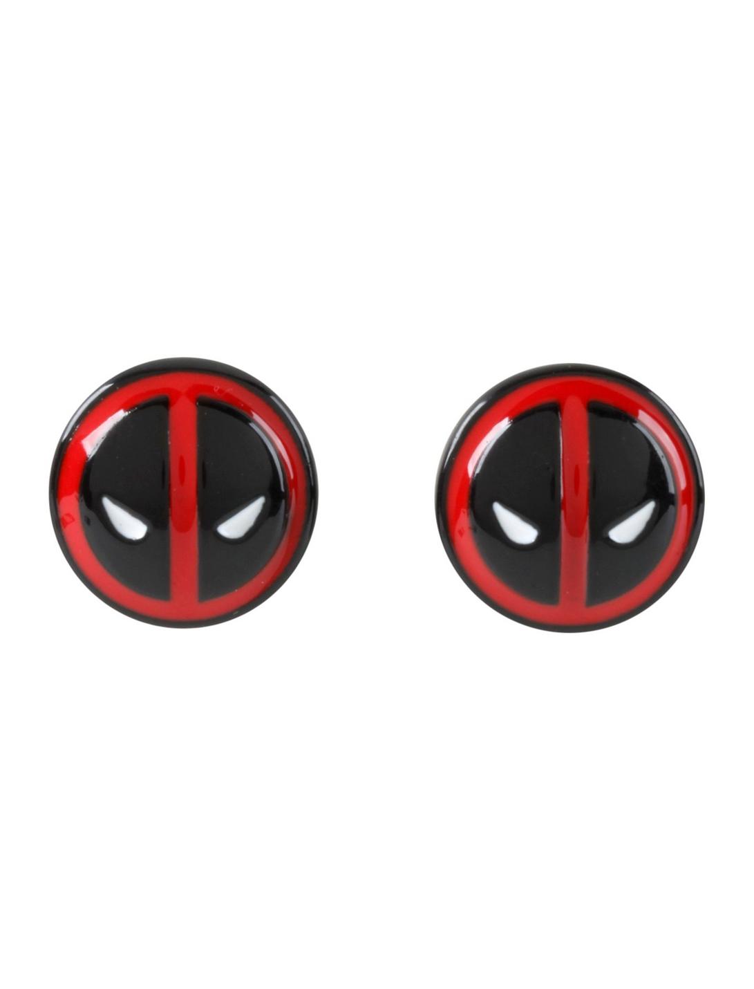 Marvel Deadpool Button Earrings, , hi-res