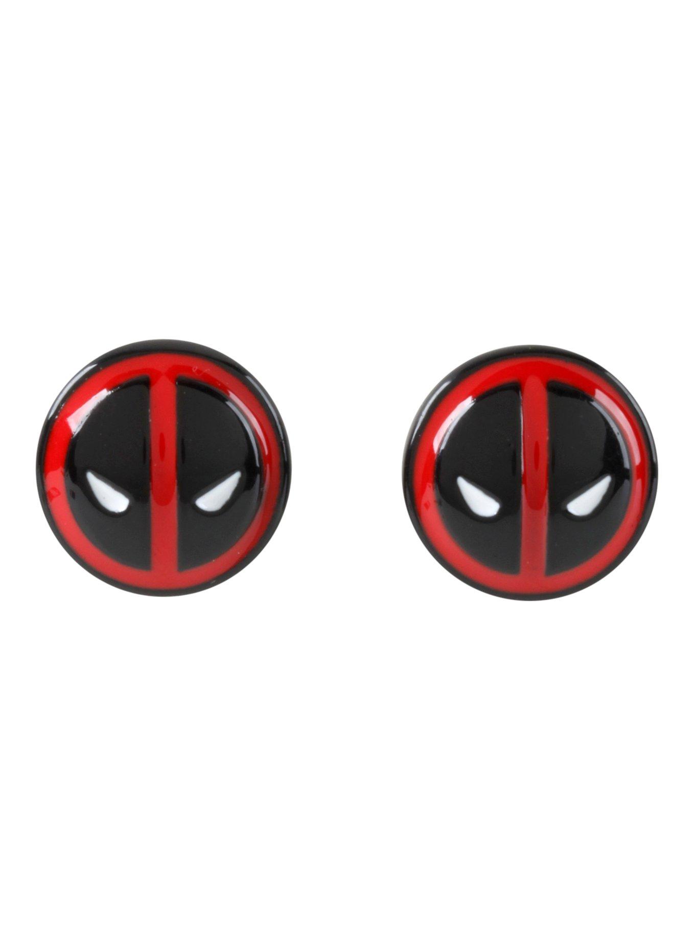 Marvel Deadpool Button Earrings, , hi-res