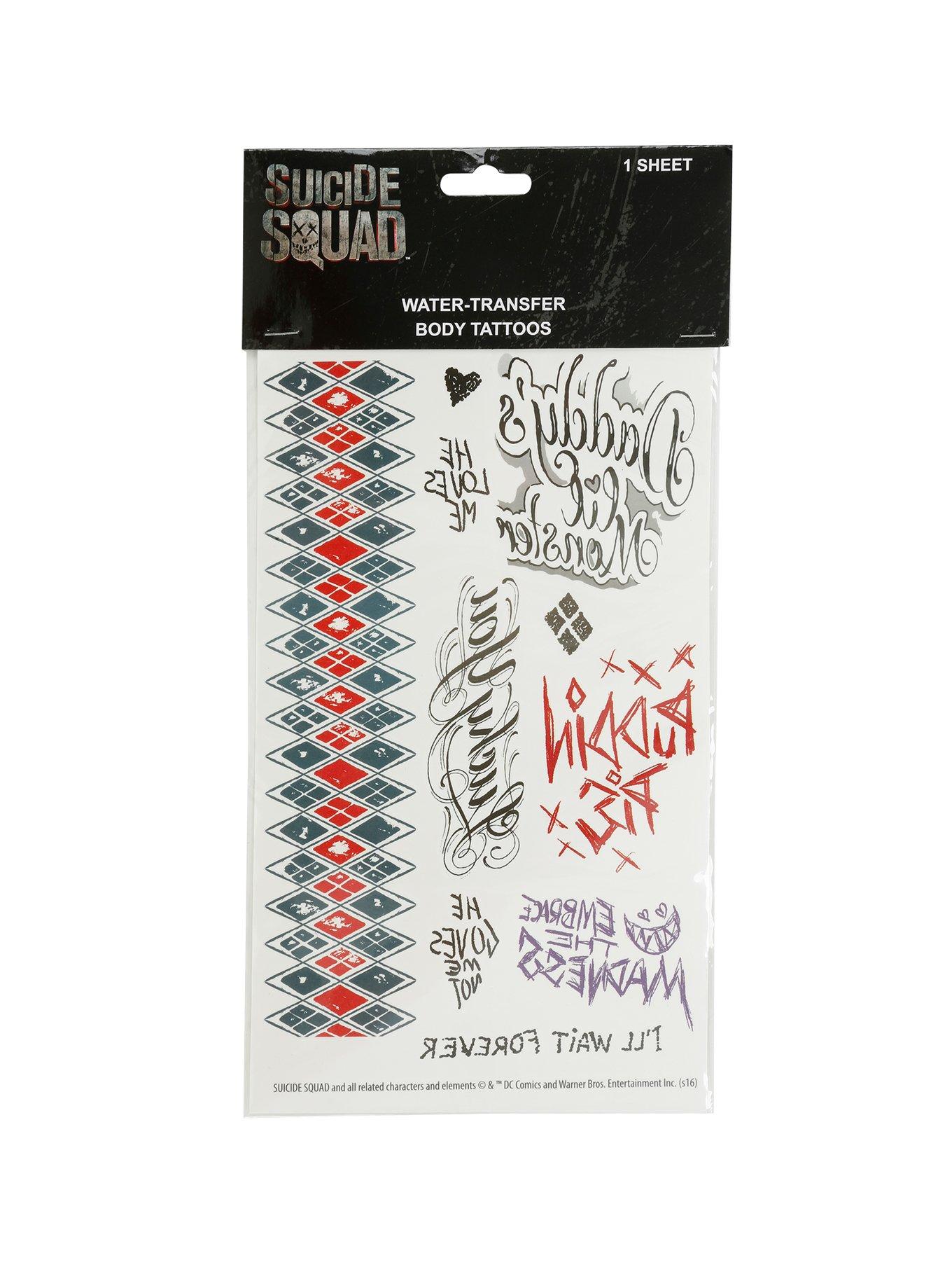 DC Comics Suicide Squad Harley Quinn Temporary Tattoo Set, , hi-res