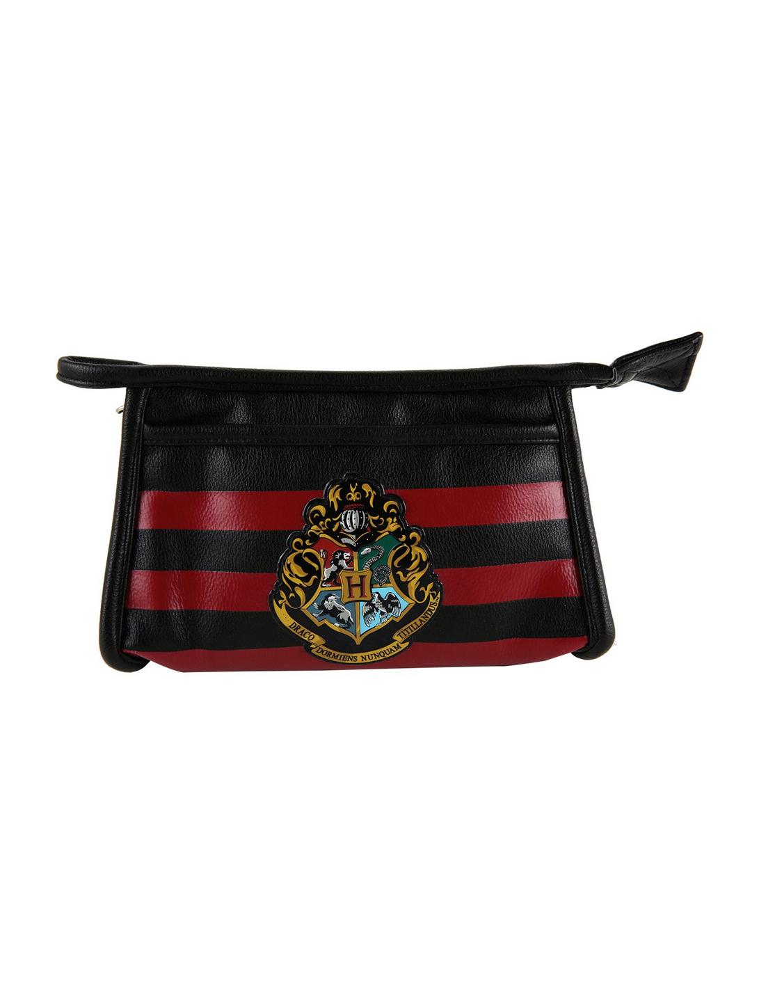 Harry Potter Hogwarts Crest Striped Cosmetic Bag, , hi-res
