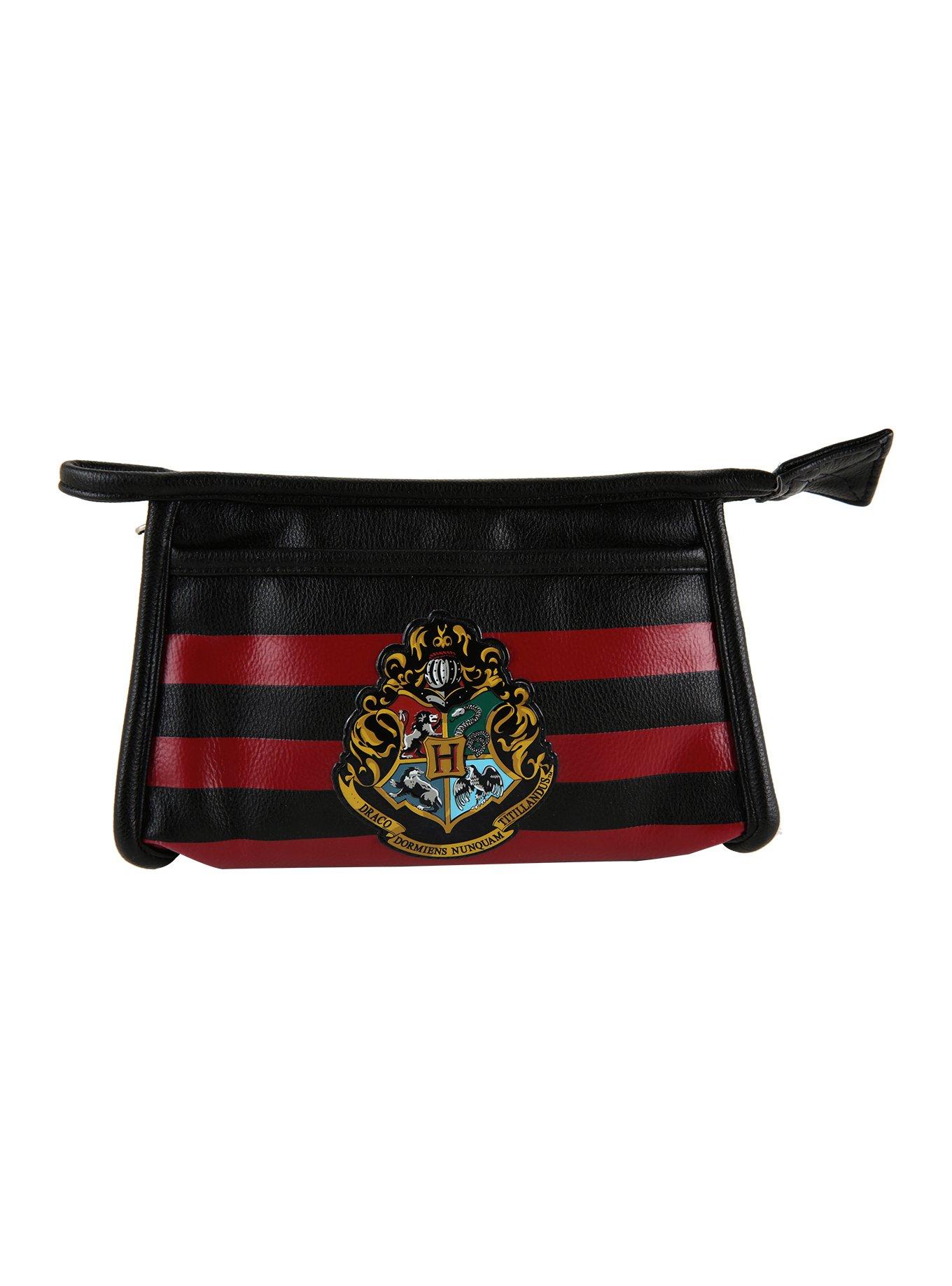 Harry Potter Hogwarts Crest Striped Cosmetic Bag, , hi-res