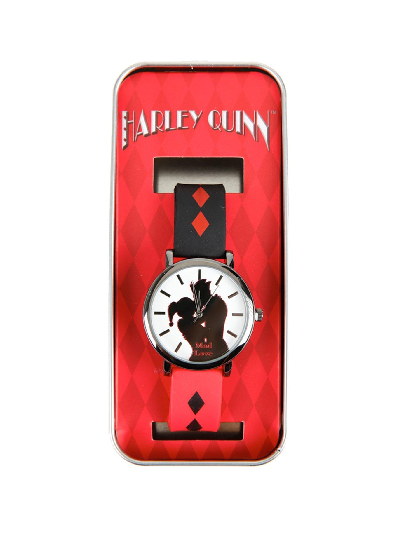 DC Comics Harley Quinn Mad Love Rubber Band Watch, , hi-res