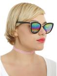 Black Rainbow Lens Metal Bridge Sunglasses, , hi-res