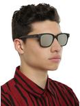 Black Mirror Lens Thin Retro Sunglasses, , hi-res