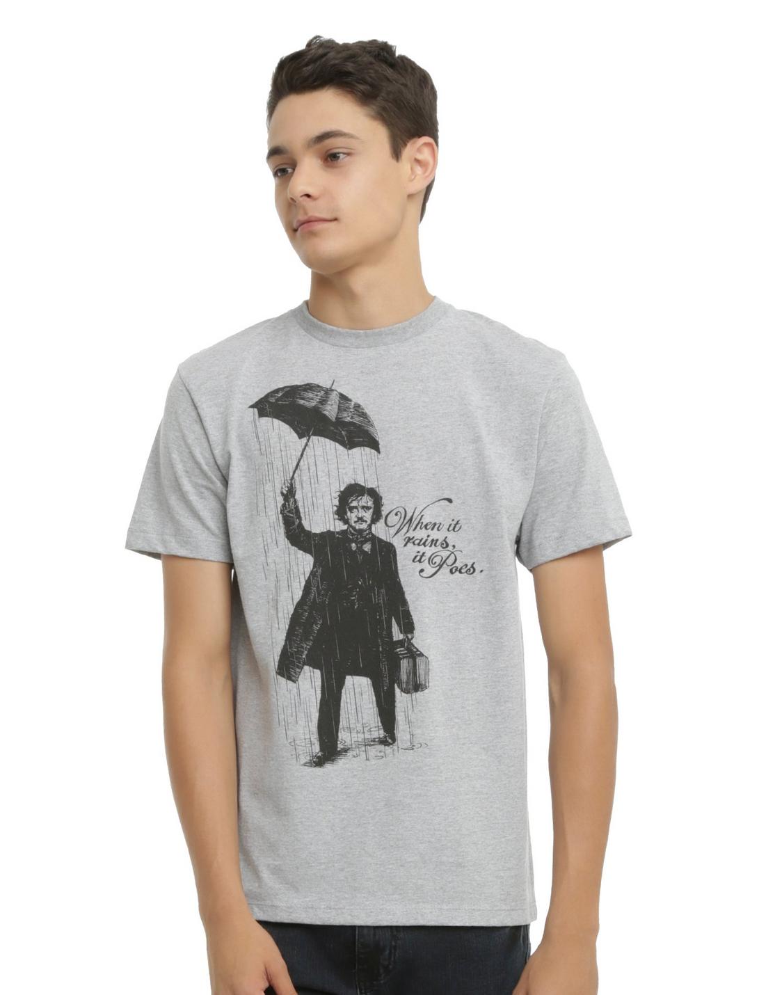 When It Rains It Poes T-Shirt, GREY, hi-res