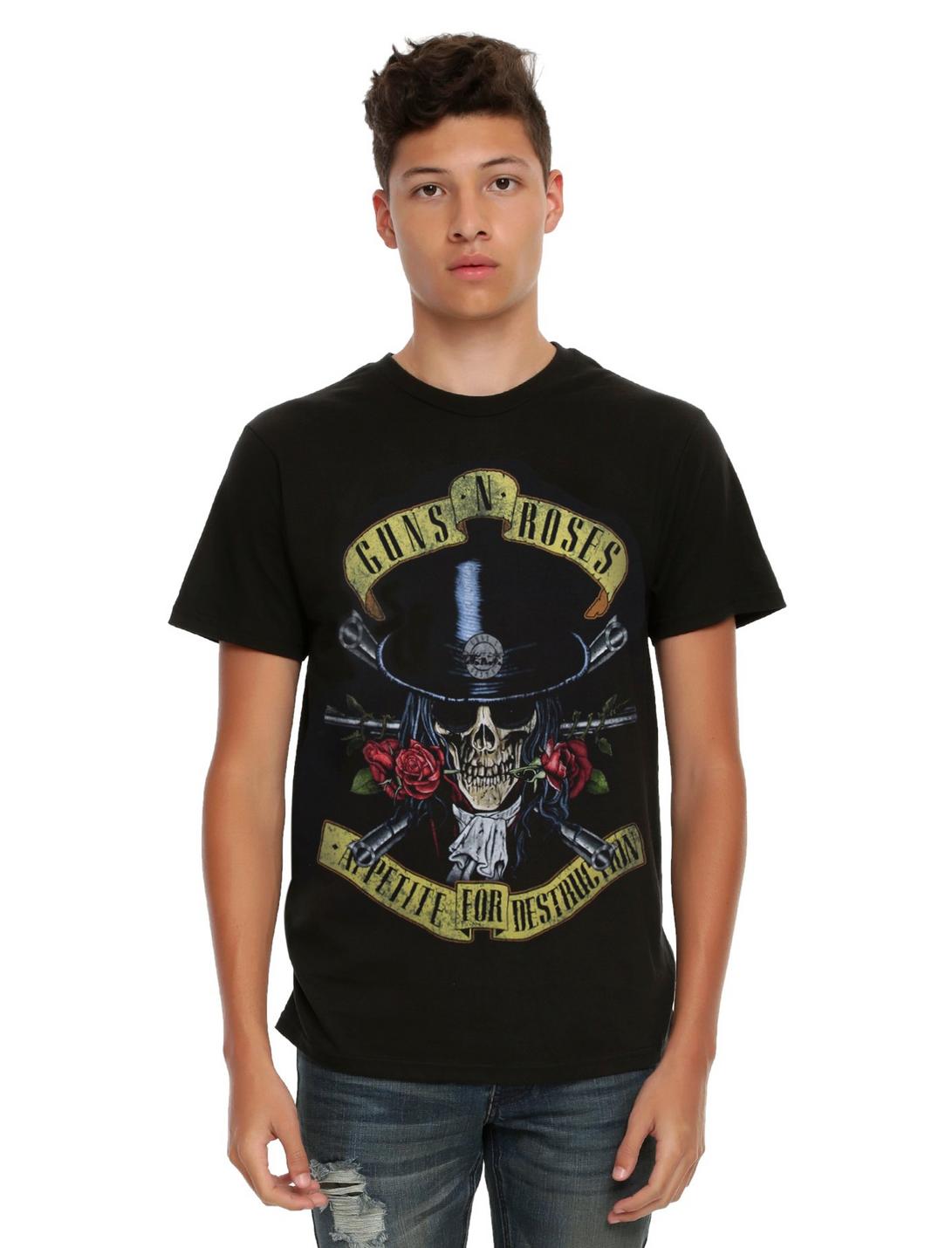 Guns N' Roses Appetite For Destruction Skull T-Shirt, BLACK, hi-res
