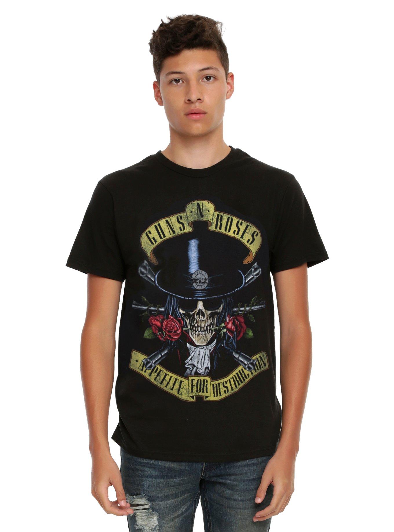 Guns N' Roses Appetite For Destruction Skull T-Shirt, BLACK, hi-res