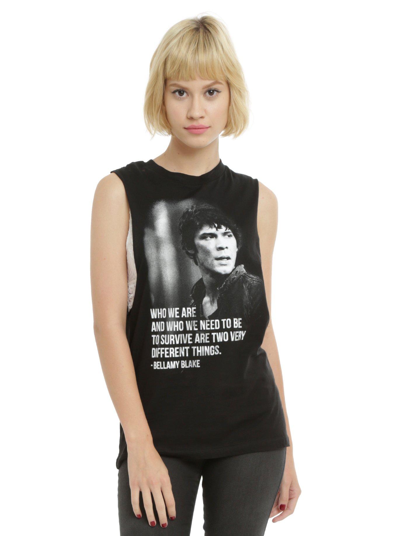 The 100 Bellamy Blake Quote Girls Muscle Top, BLACK, hi-res