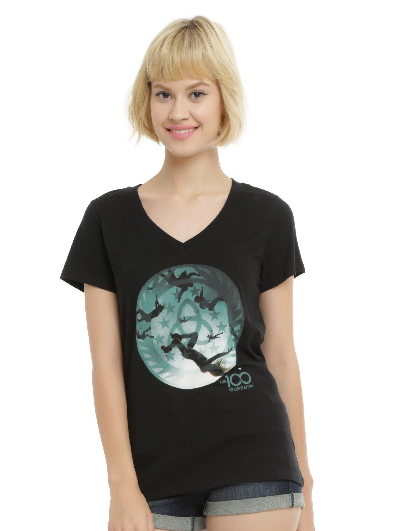 The 100 Circle Logo Girls T-Shirt, BLACK, hi-res