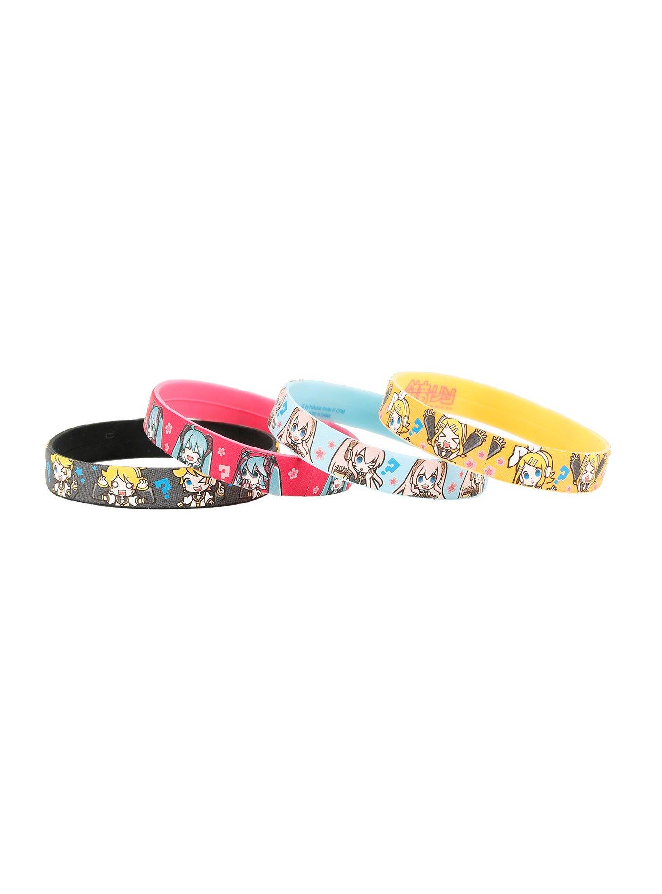 Loungefly Hatsune Miku Characters Rubber Bracelet Set, , hi-res