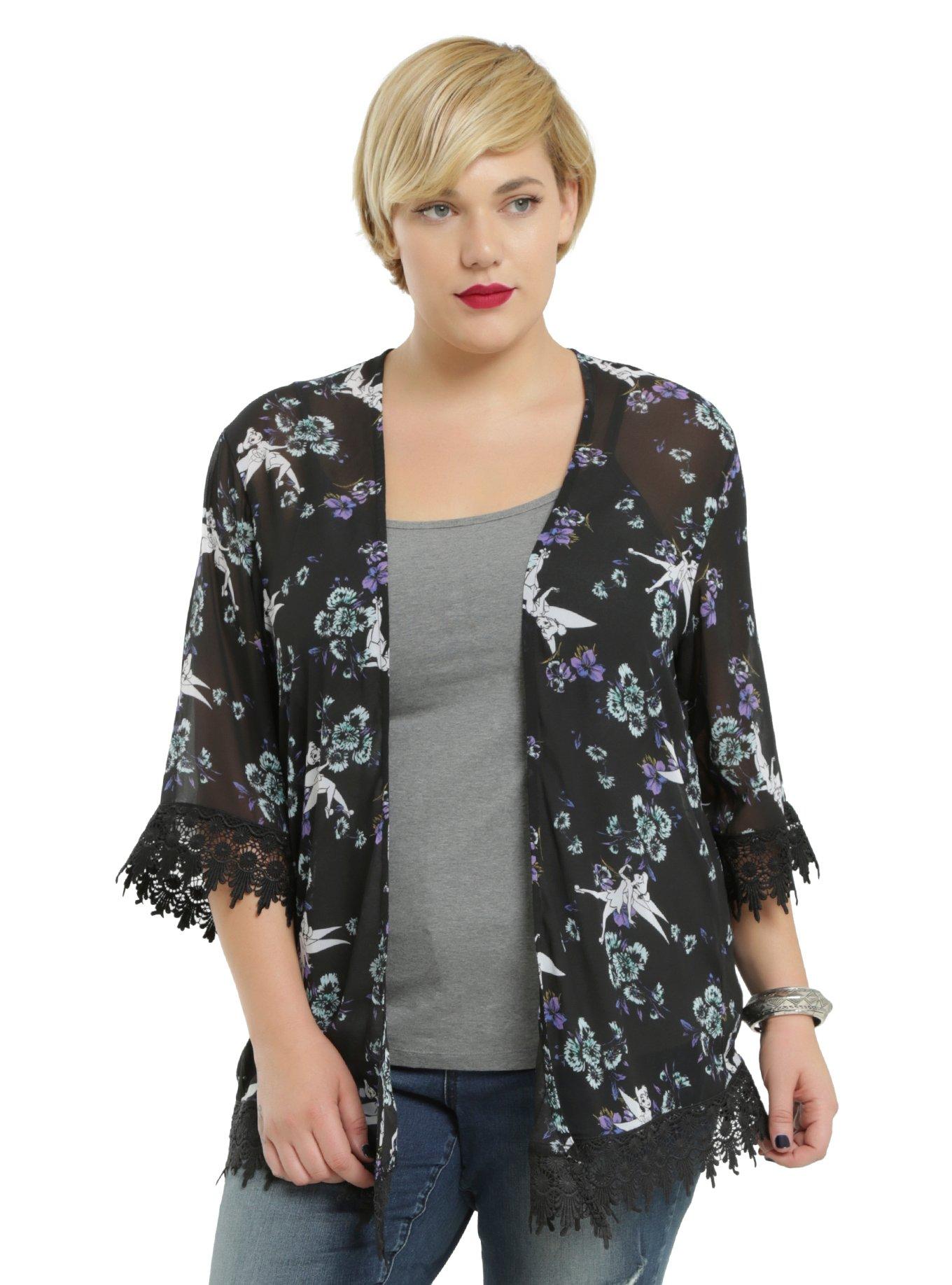 Disney Peter Pan Tinker Bell Floral Kimono Plus Size | Hot Topic