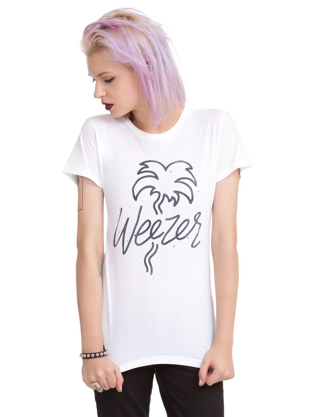 Weezer Palm Tree Girls T-Shirt, WHITE, hi-res
