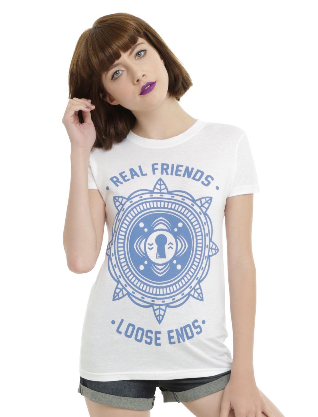 Real Friends Loose Ends Girls T-Shirt, WHITE, hi-res