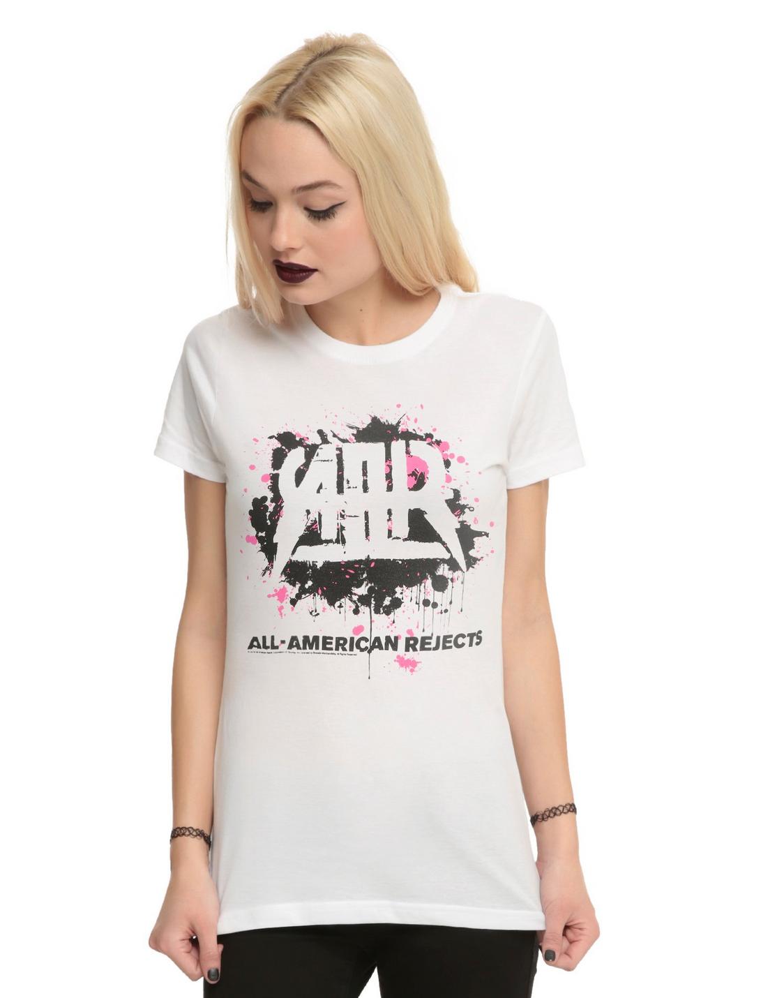 The All-American Rejects Splatter Logo Girls T-Shirt, WHITE, hi-res