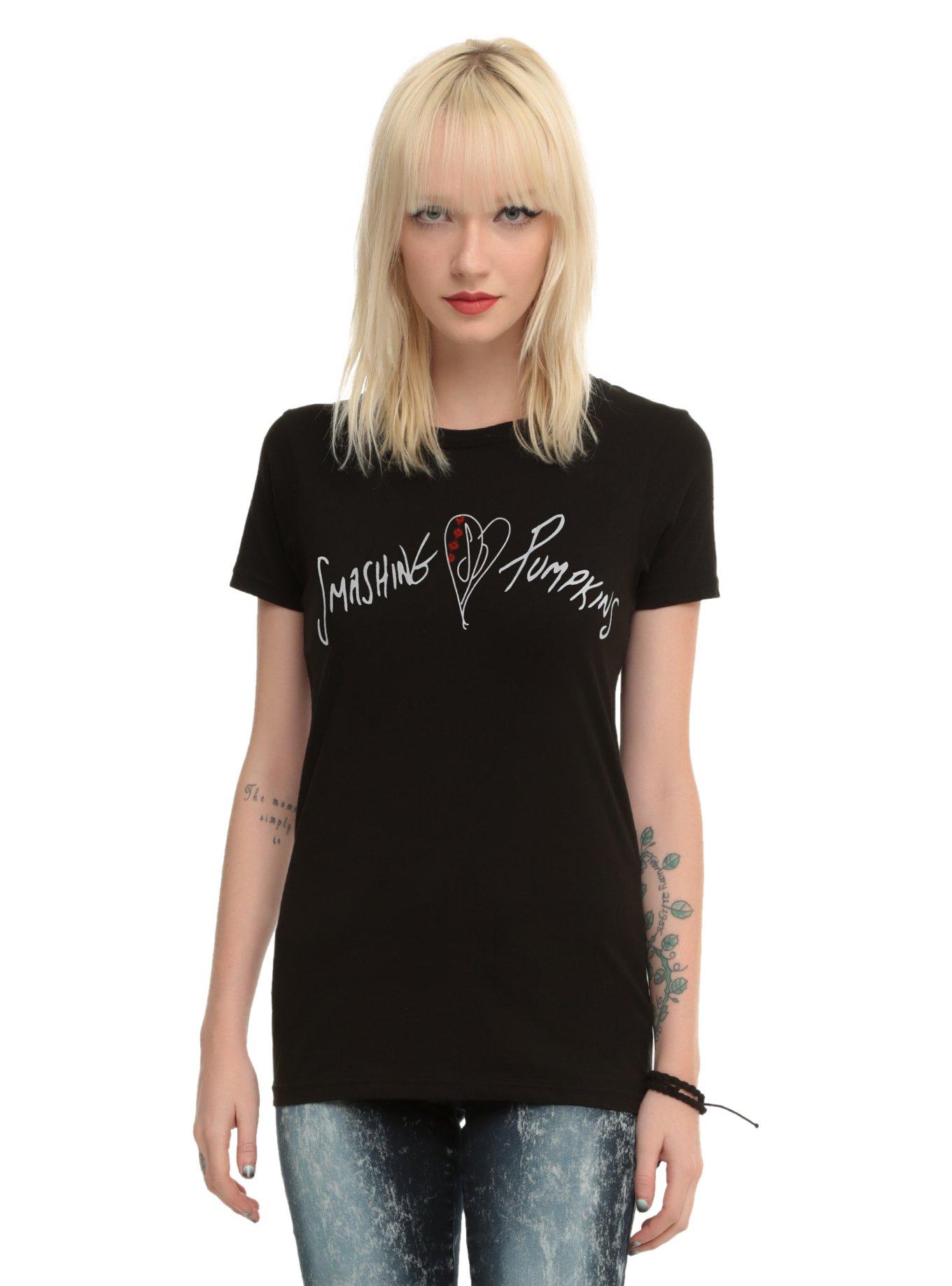The Smashing Pumpkins Heart Logo Girls T-Shirt, BLACK, hi-res
