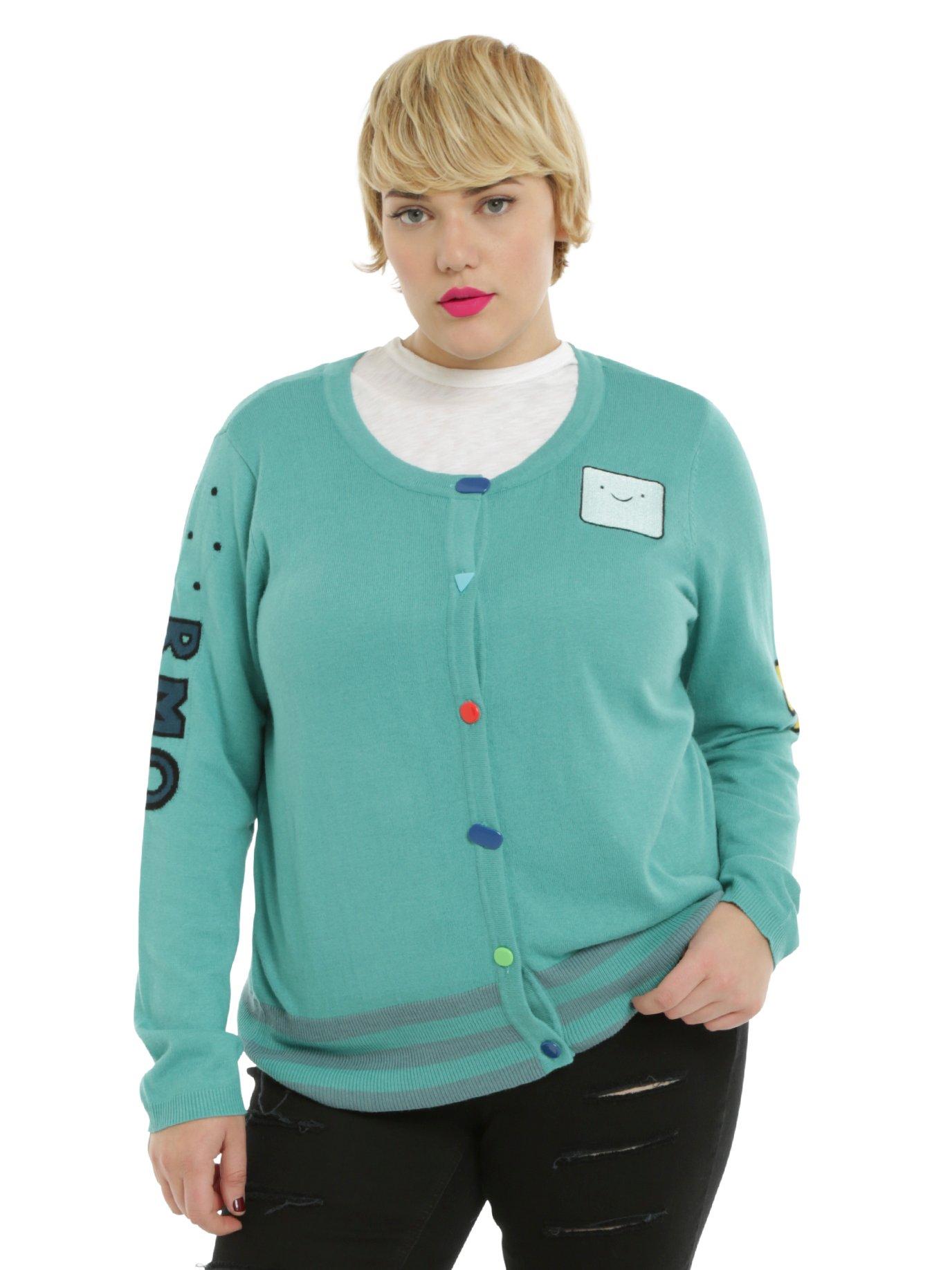 Cartoon Network Adventure Time BMO Girls Cardigan Plus Size, BLUE, hi-res