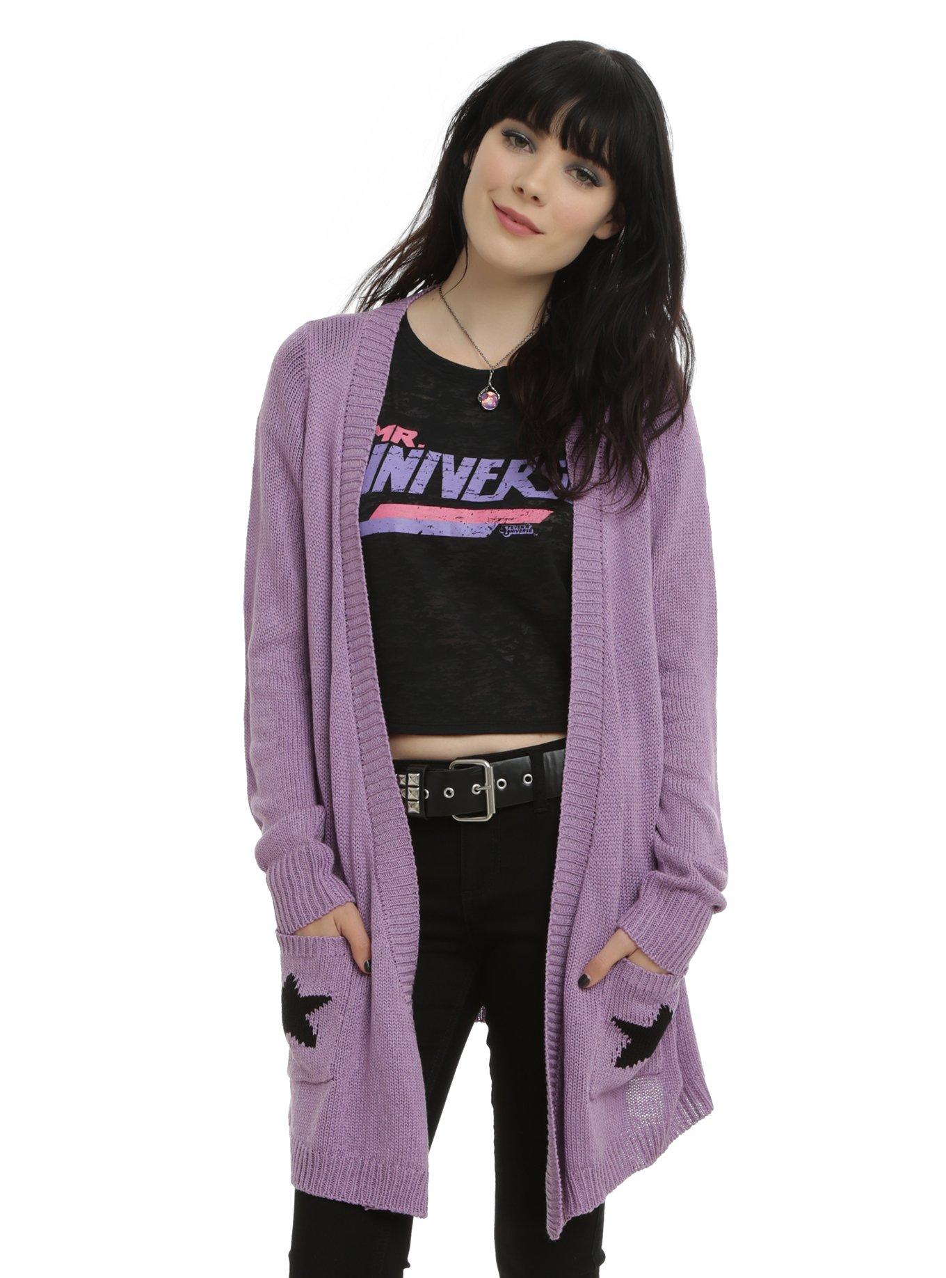 Cartoon Network Steven Universe Amethyst Girls Flyaway Cardigan, PURPLE, hi-res