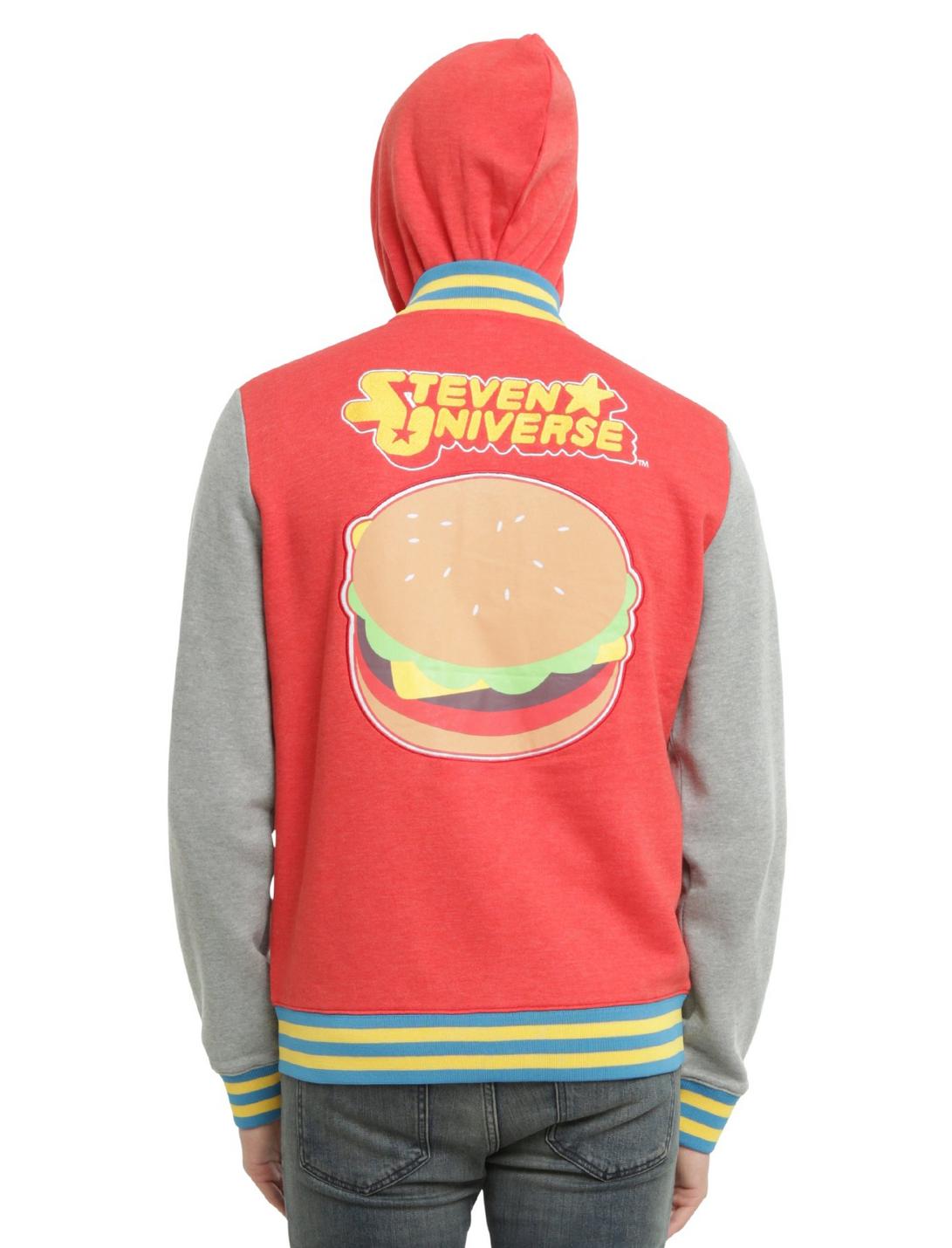 Steven Universe Star Cheeseburger Varsity Hoodie, RED, hi-res