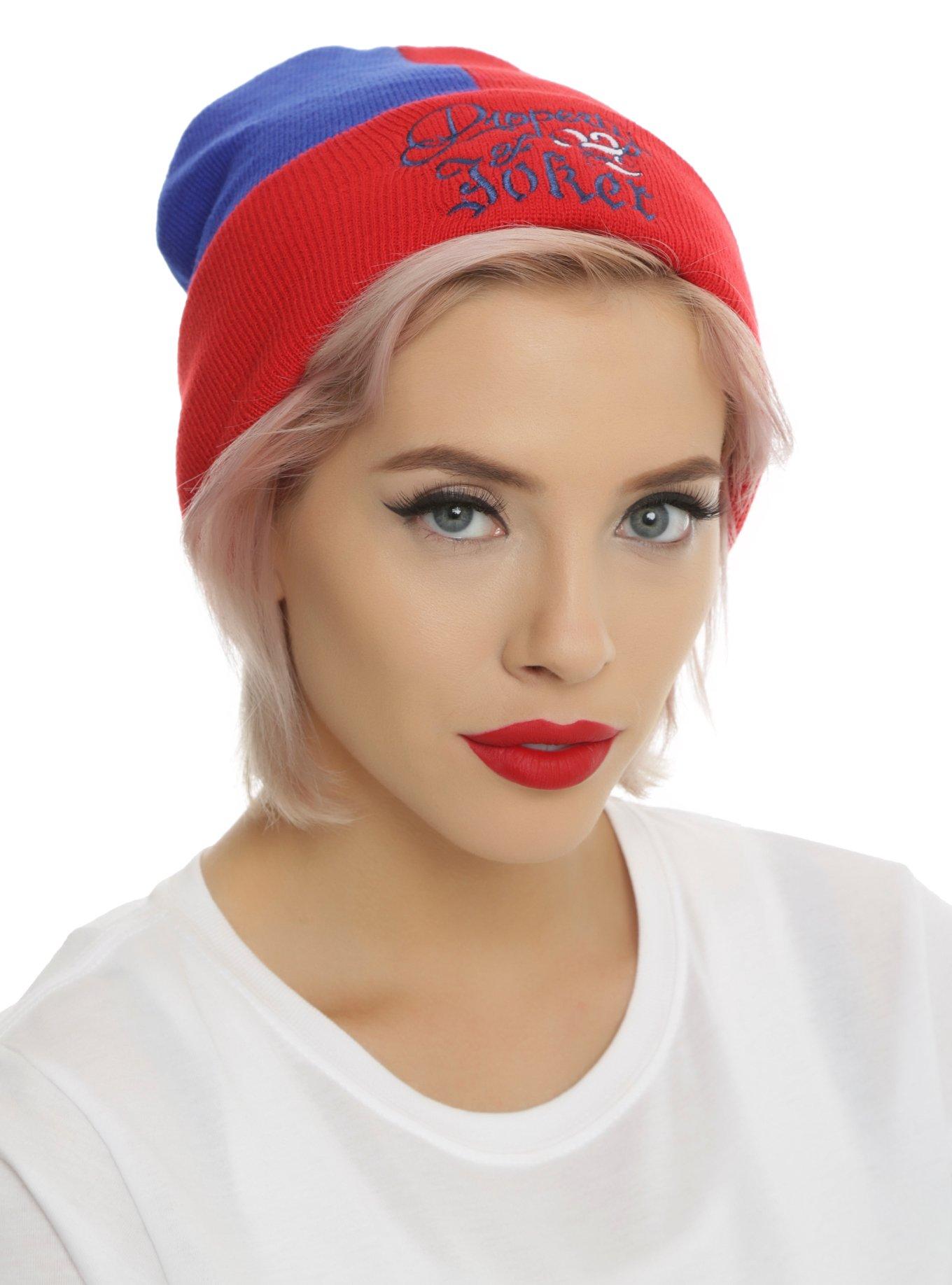 DC Comics Suicide Squad Harley Quinn "Property Of Joker" Split Watchman Beanie, , hi-res