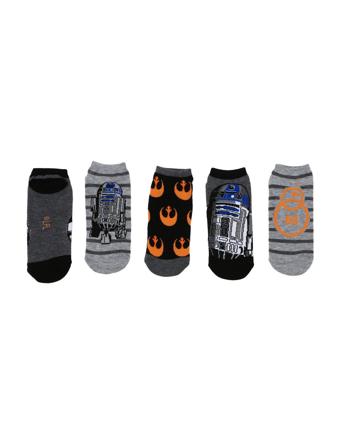 Star Wars BB-8 & R2-D2 No-Show Socks 5 Pair, , hi-res
