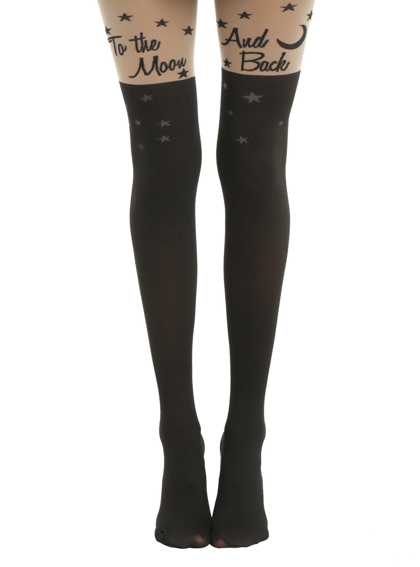 Blackheart To The Moon & Back Faux Thigh High Tights
