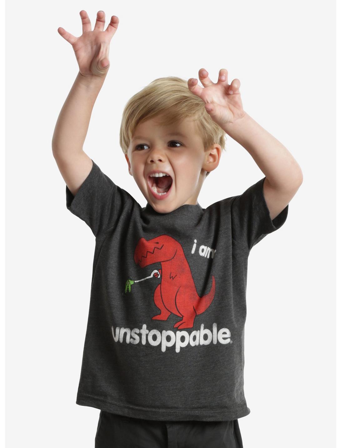 Unstoppable T-Rex Toddler Tee, CHARCOAL HEATHER, hi-res