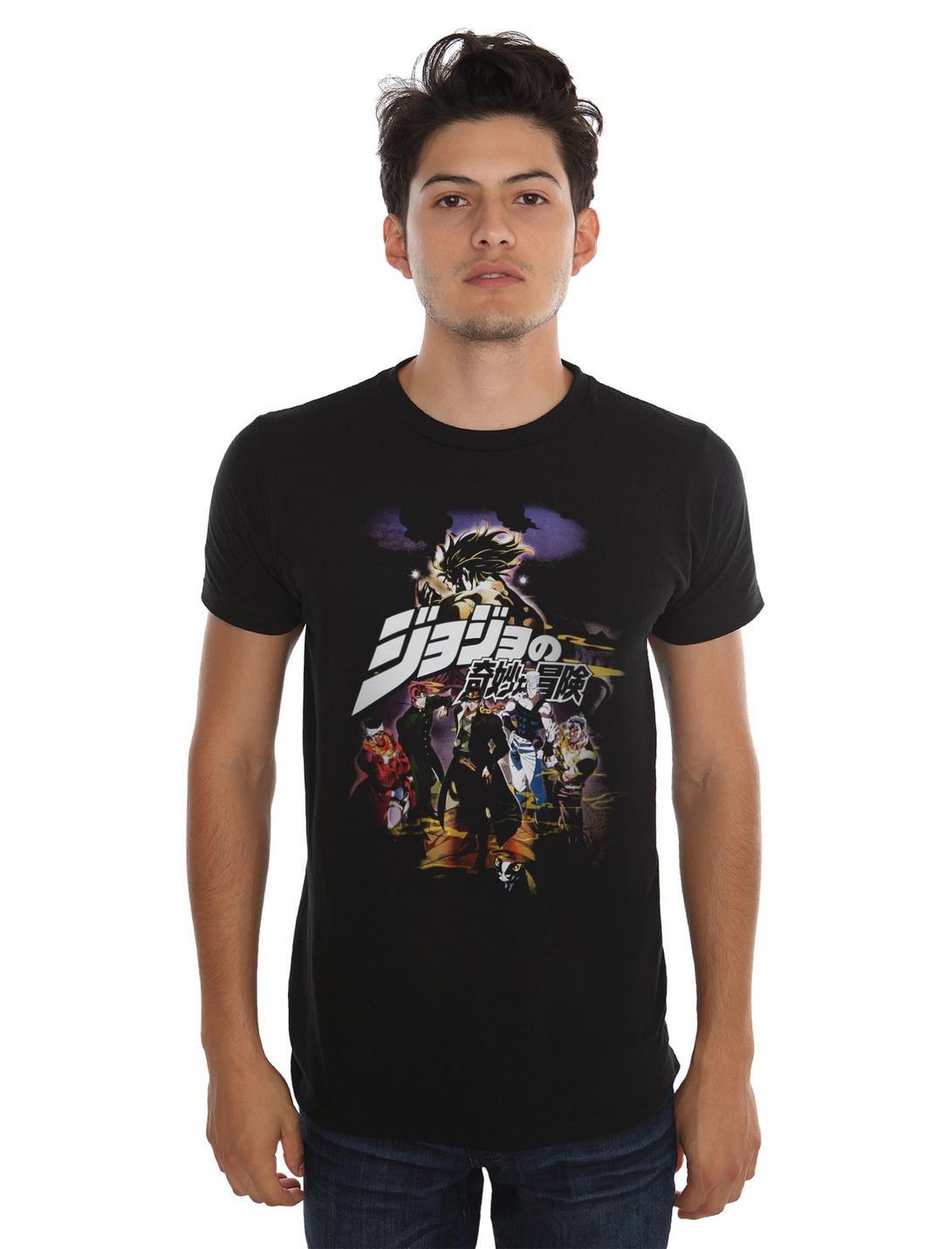 JoJo's Bizarre Adventure: Stardust Crusaders Joestar Group T-Shirt, BLACK, hi-res