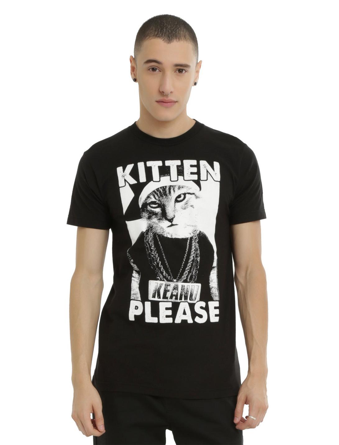 Keanu Kitten Please T-Shirt, BLACK, hi-res