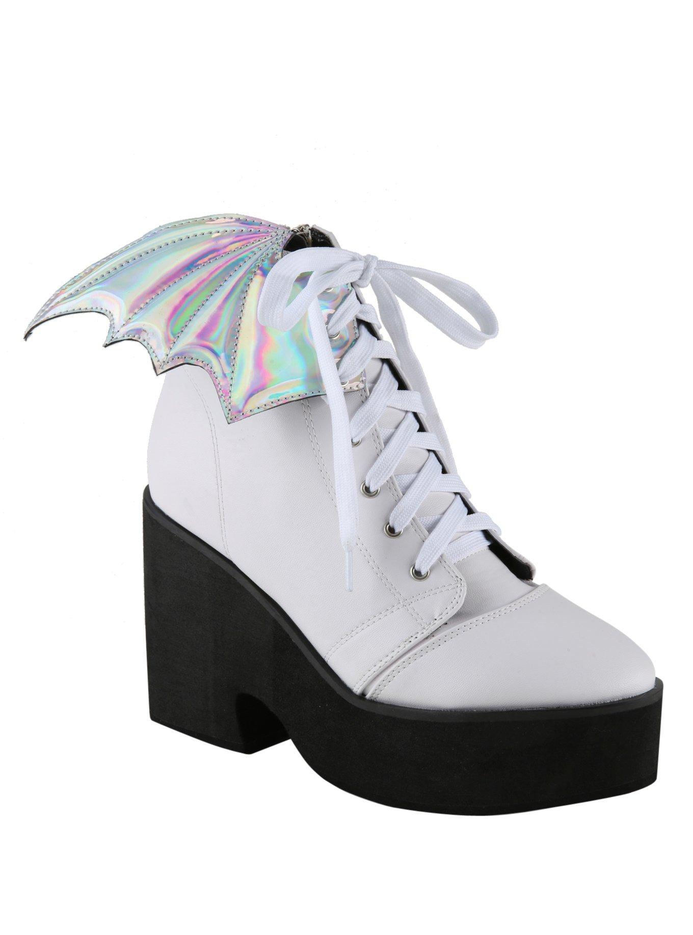 Iron Fist White Walker Platform Booties, WHITE, hi-res