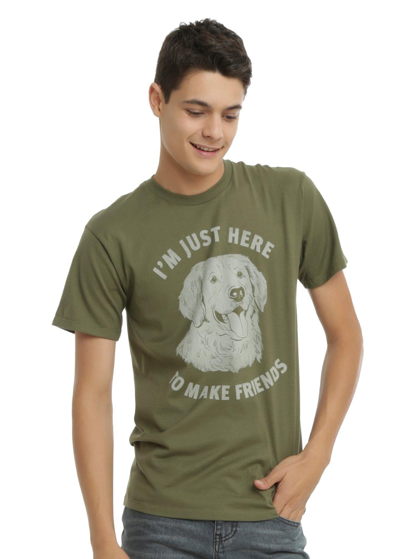 Here To Make Friends T-Shirt, GREEN, hi-res