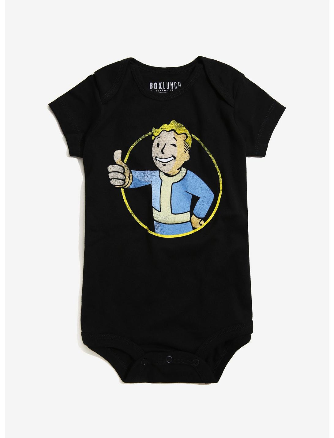 Fallout Vault Boy Baby Bodysuit, BLACK, hi-res