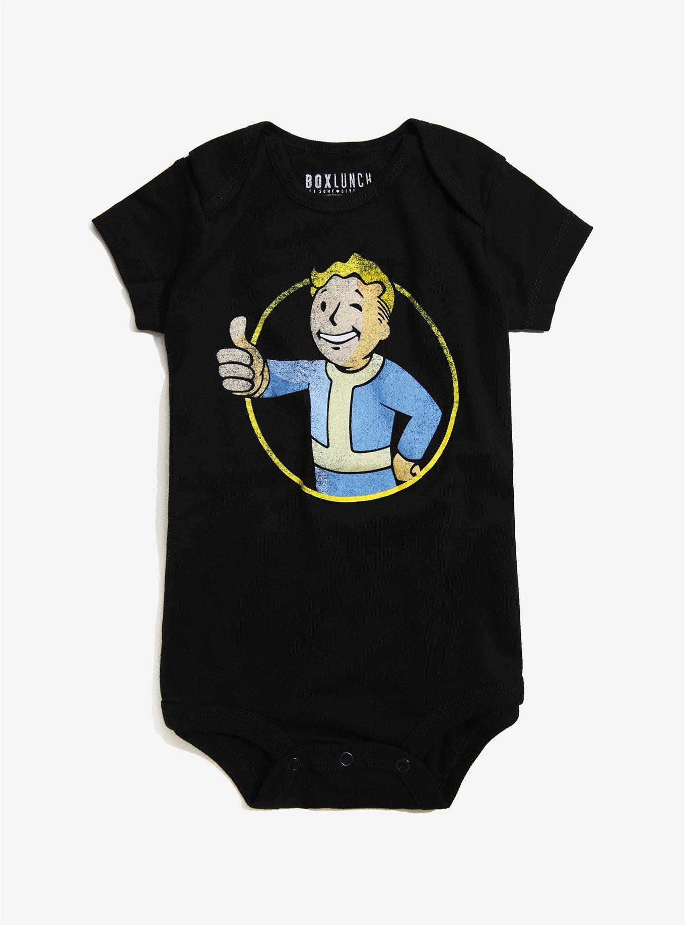 Fallout Vault Boy Baby Bodysuit, BLACK, hi-res