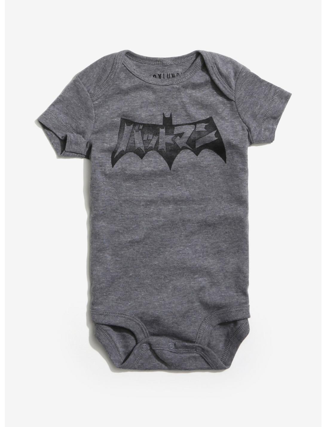 DC Comics Batman Kanji Logo Baby Bodysuit, GREY, hi-res